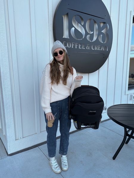 wearing xs in jumpsuit, I’m 5’5 for reference on length
oversized sweater is old free people, but linked similar! 

Casual winter outfit  
Postpartum 

#LTKCyberWeek #LTKSeasonal #LTKHoliday