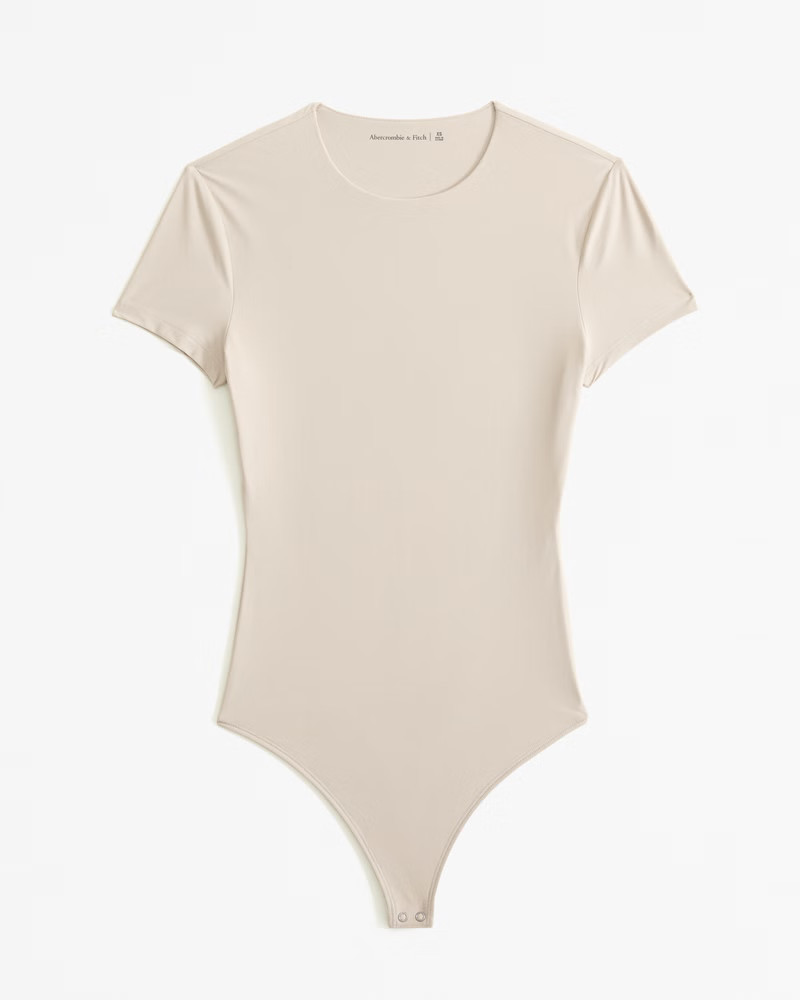 Abercrombie & Fitch Women's Soft Matte Seamless Tee Bodysuit in Light Brown - Size XXS | Abercrombie & Fitch (US)