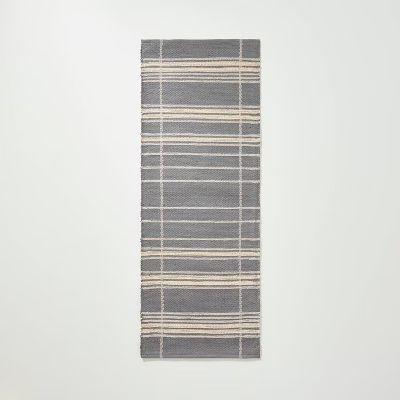 Wool Blend Variegated Stripe Area Rug Dark Gray - Hearth & Hand™ with Magnolia | Target