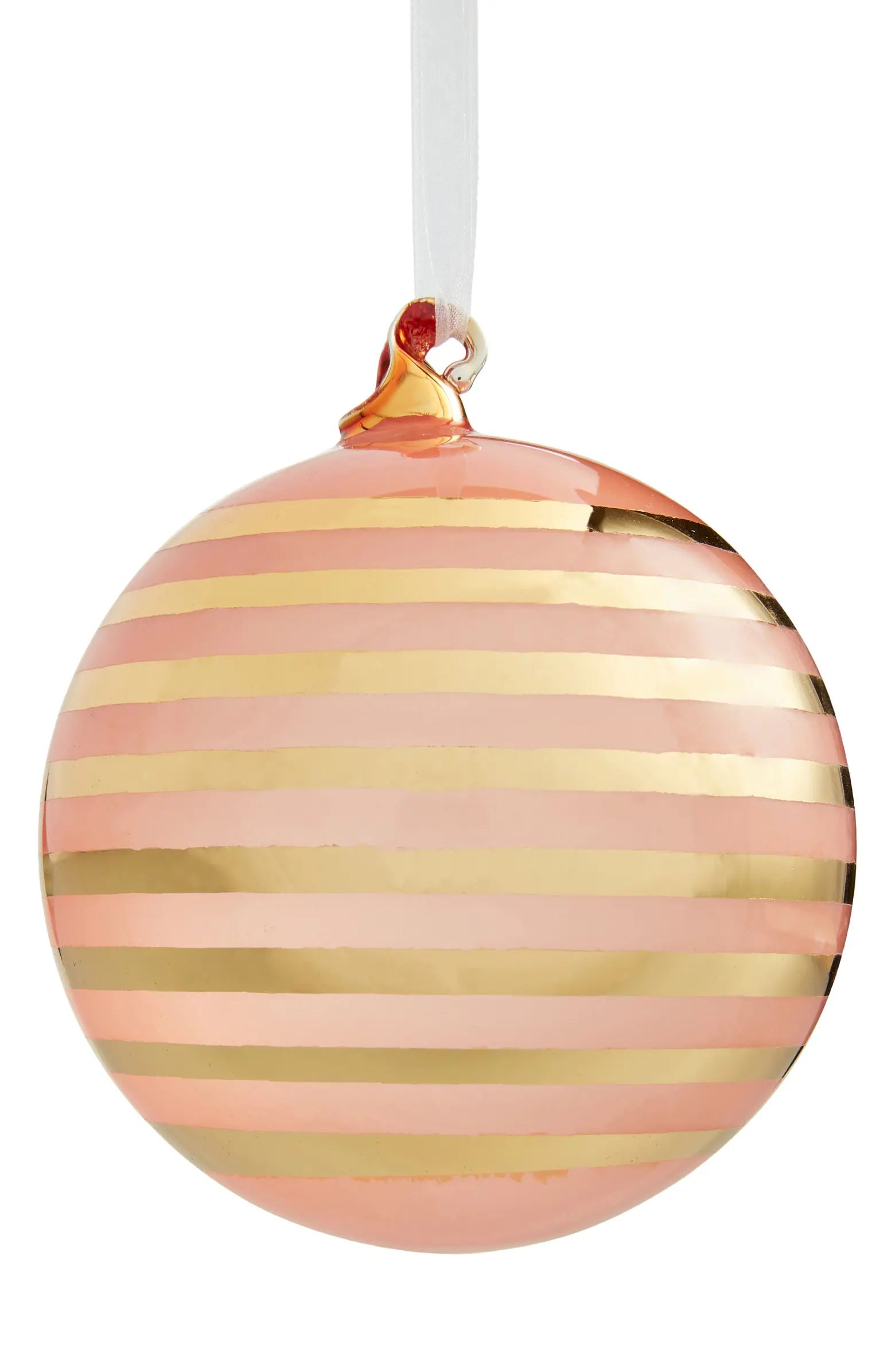 Nordstrom Metallic Stripe Glass Ornament | Nordstrom | Nordstrom