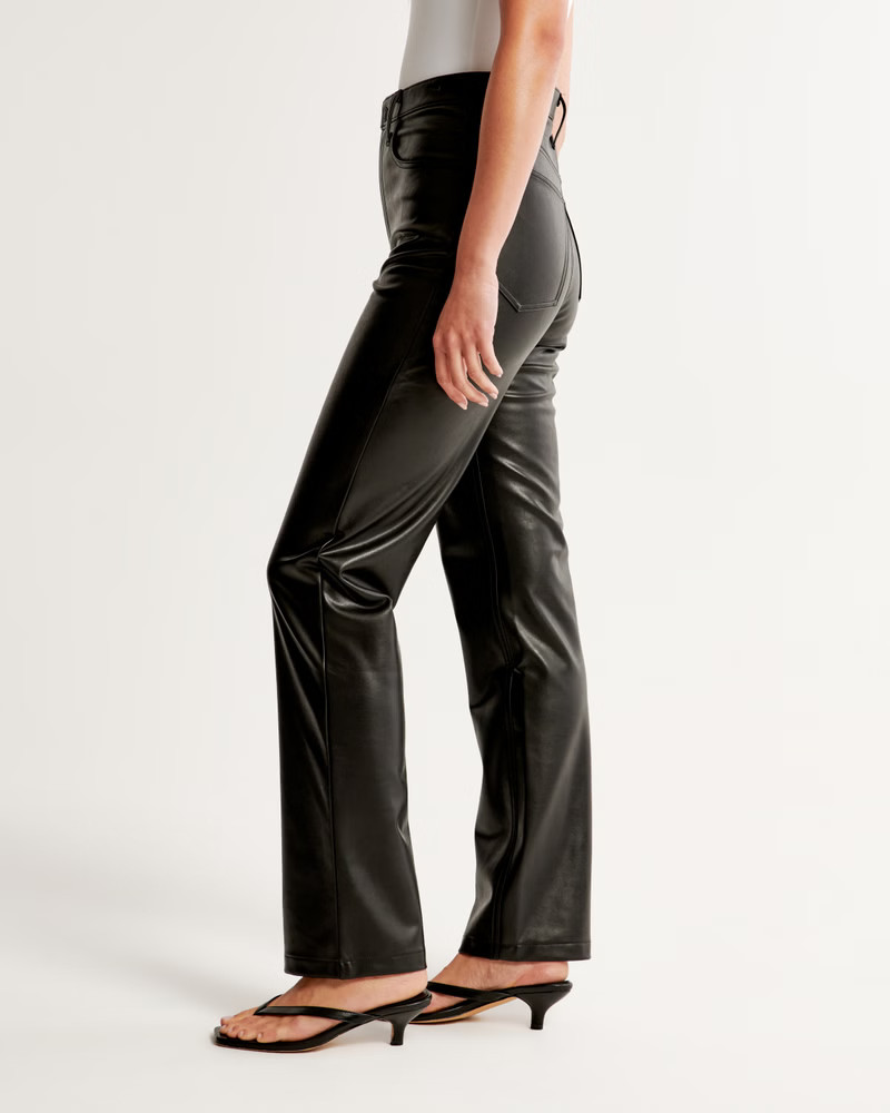 Women's Vegan Leather 90s Straight Pants | Women's Bottoms | Abercrombie.com | Abercrombie & Fitch (US)