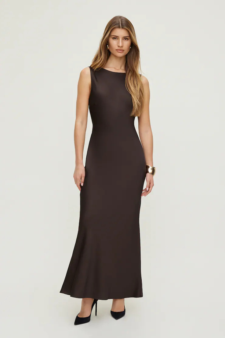 Nora Satin Maxi Slip Dress | Dynamite Clothing