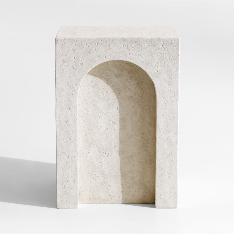 Triomphe Indoor/Outdoor Resin Square Side Table | Crate & Barrel | Crate & Barrel