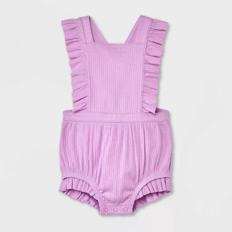 Baby Girls' Solid Ruffle Romper - Cat & Jack™ | Target