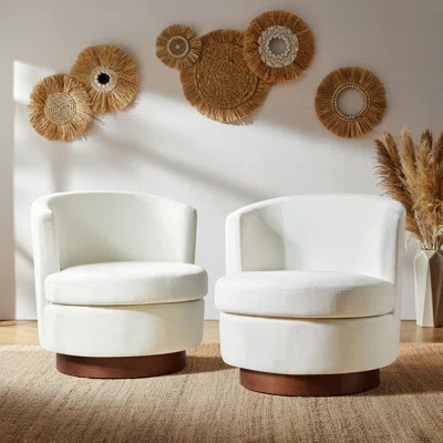 Cabrini 28.5"W Modern Swivel Accent Chair With Solid Wood Base | Wayfair North America