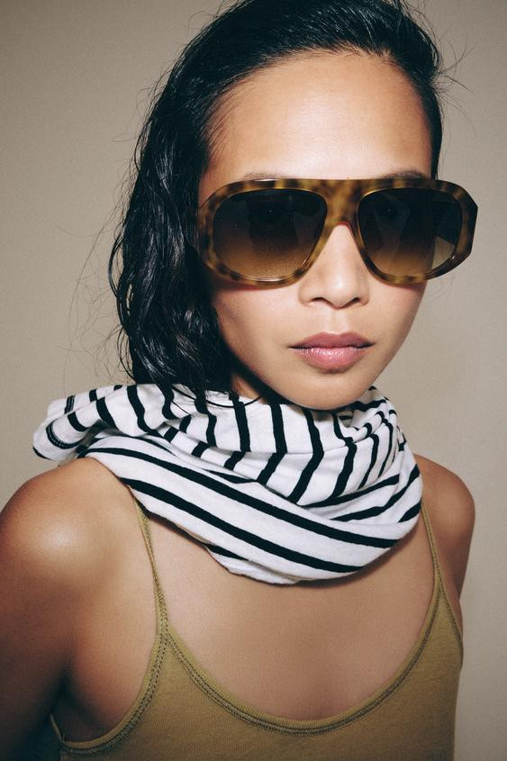 Zara - Aviator Sunglasses - Brown - M - Woman | Zara UK