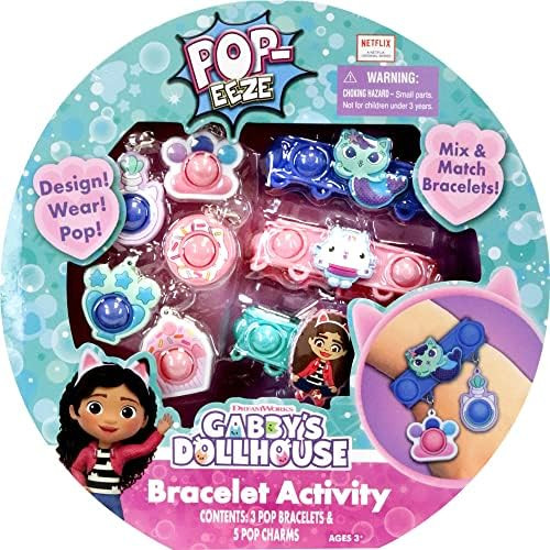 Tara Toys Pop-Eeze: Bracelet Activity Set - Gabby's Dollhouse - Jewelry Set, Popping Sensory Fun, Ag | Amazon (US)