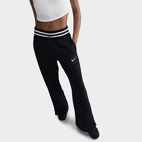 Nike Women's Sportswear Phoenix Fleece High-Waist Wide-Leg Graphic Jogger Pants in Black Size: Small | Finish Line (US)