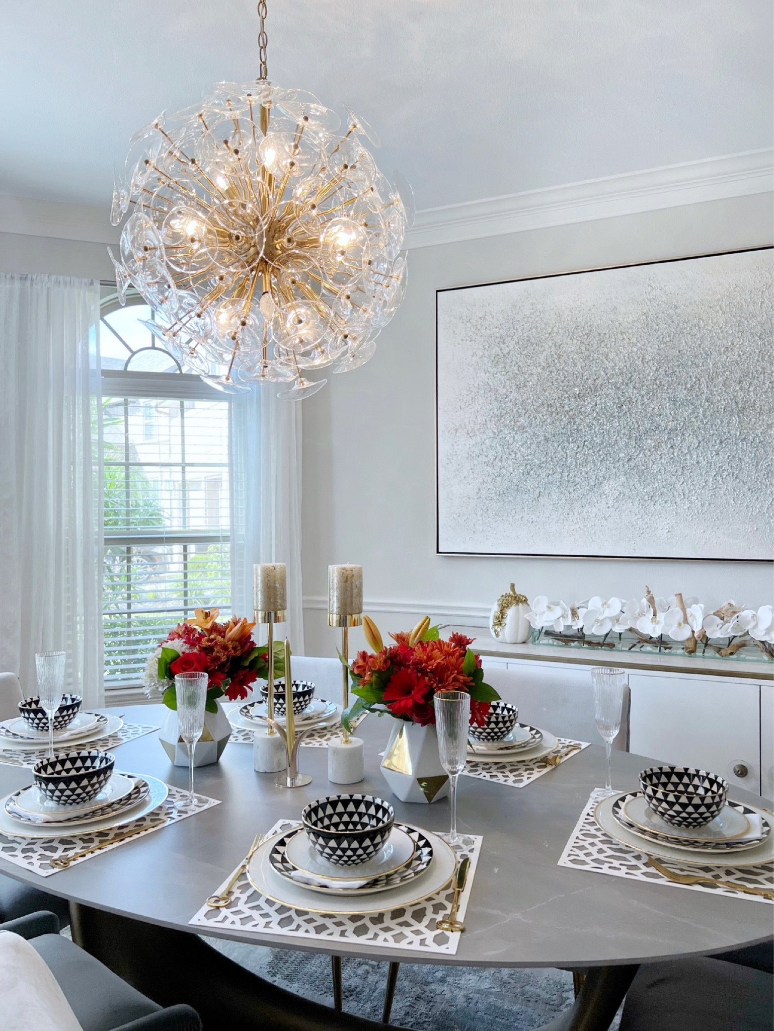 Fall tablescape inspo! Shop my dining room furniture and decor - most of it is on sale now! #falldecor 

#LTKhome #LTKsalealert #LTKSeasonal