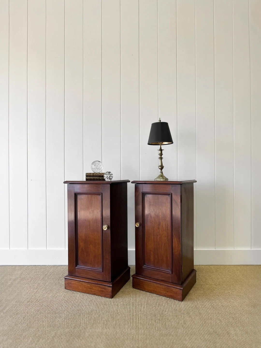 A Charming Pair of English Mahogany Nightstands - Etsy | Etsy (US)