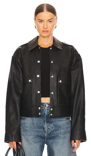 Jayden Leather Jacket in Black | Revolve Clothing (Global)