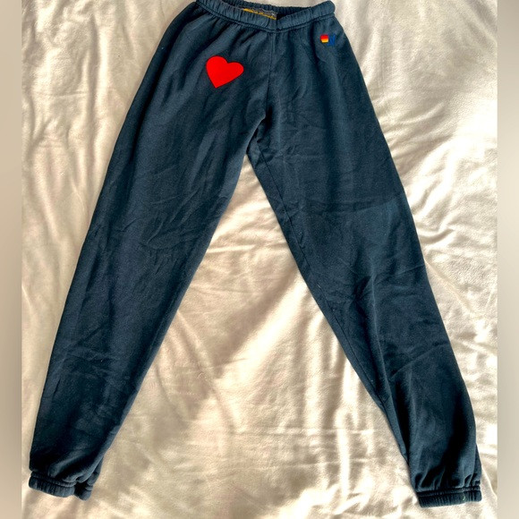 - NWT Aviator Nation Heart Embroidery Sweatpants Small | Poshmark