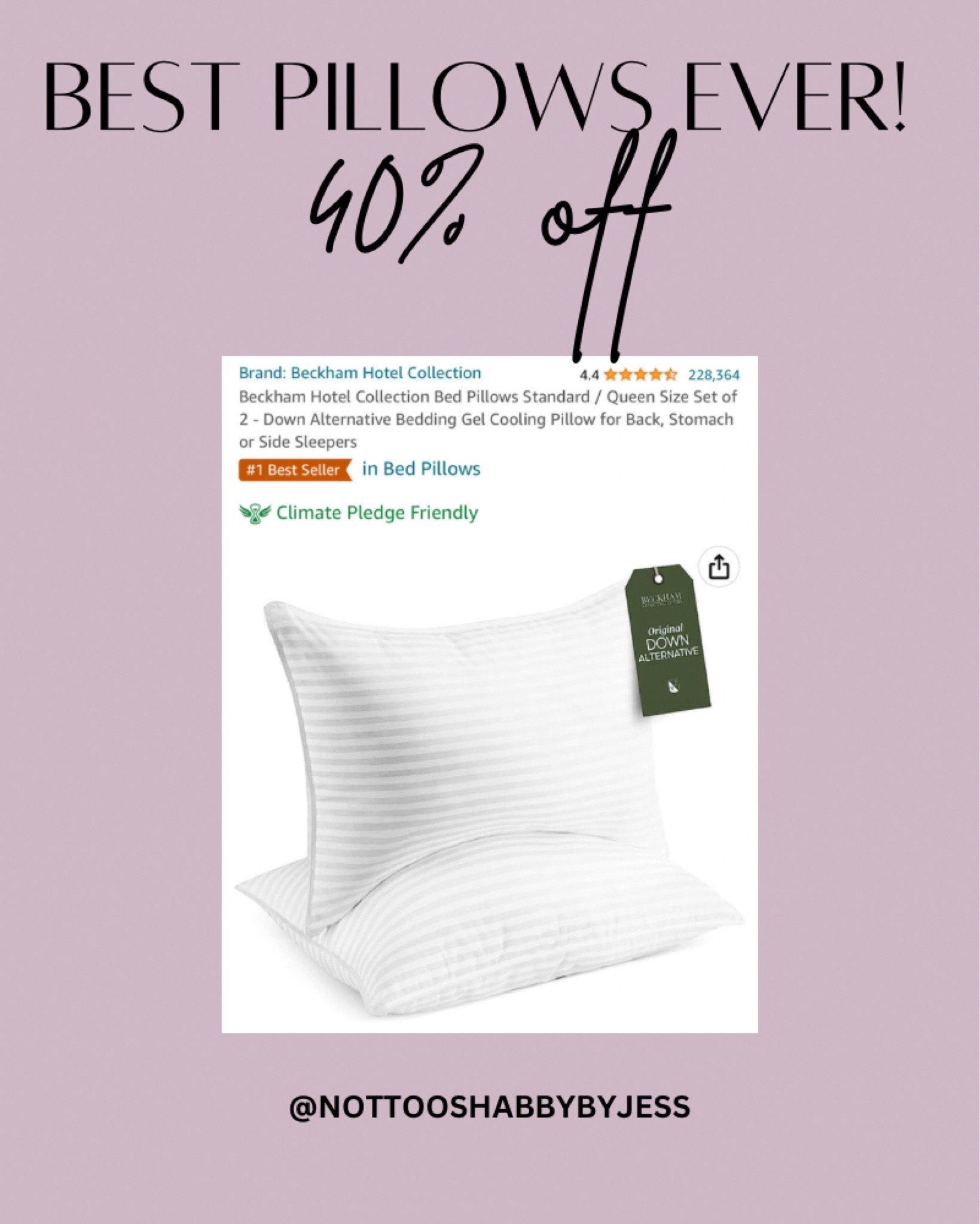 Beckham Hotel Collection Bed Pillows Standard / Queen Size Set of