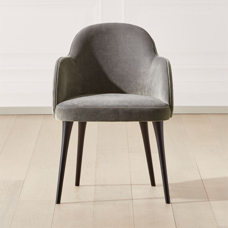 Giulia Grey Velvet Dining Armchair + Reviews | CB2 | CB2