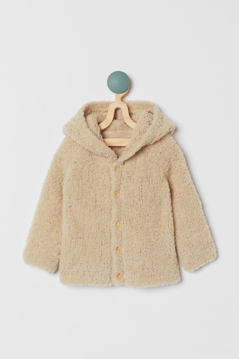 Baby Exclusive. Knit cardigan in a soft, fluffy wool blend with a hood. Buttons at front. Polyest... | H&M (US)