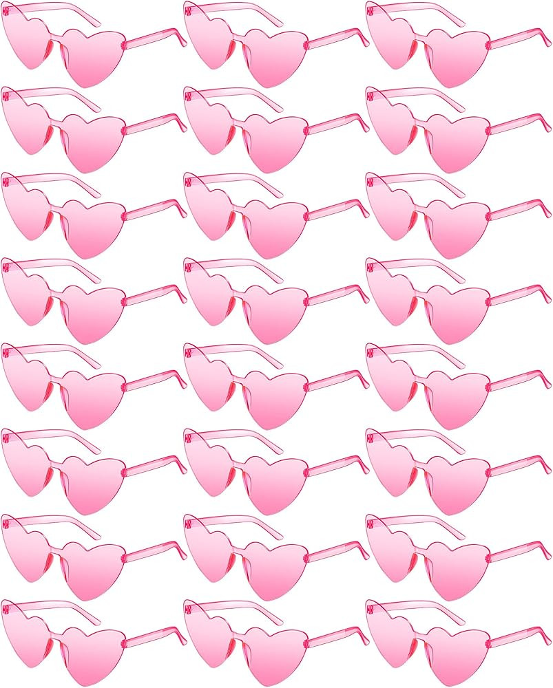 JDHXBMW Heart Glasses Party Favors Glasses Bulk 24PCS Sunglasses Womens Trendy Eyewear Sunglasses... | Amazon (US)