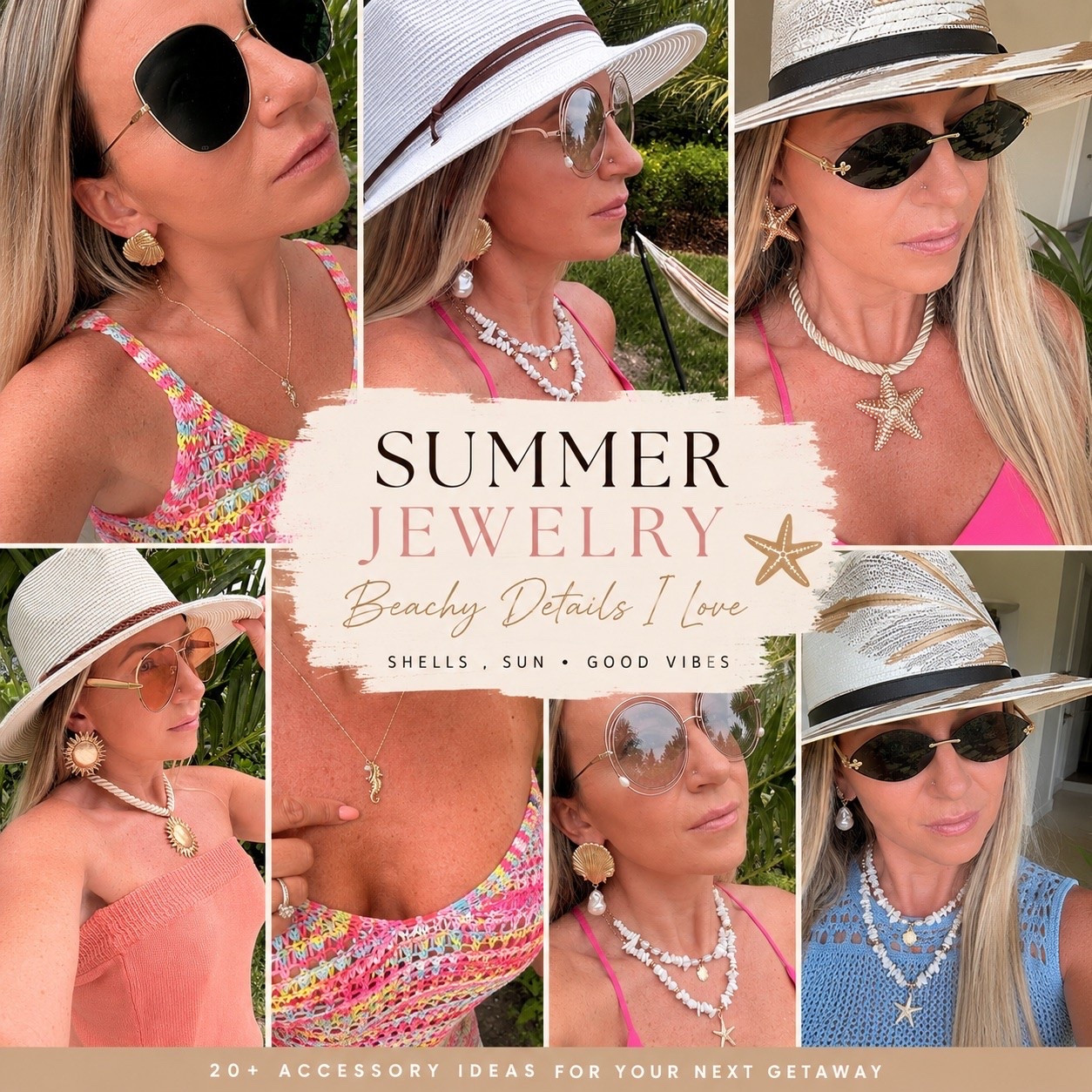 Beachy jewelry details I’ve been loving lately 🌴✨ shell necklaces, statement earrings, layered pieces, and vacation-ready accessories that instantly make any resort or summer outfit feel styled.

#LTKBeauty #LTKSwim