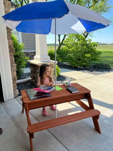 Toddler picnic table! Opens up to a sensory table too. So cute ! 4.7 stars on amazon and was easy to put together 😍

#LTKbaby #LTKkids #LTKfamily