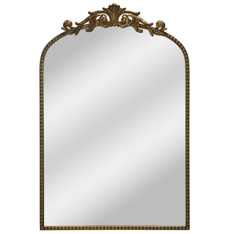 20" x 30" Filigree Arch Metal Wall Mirror Decor in Gold | Walmart (US)