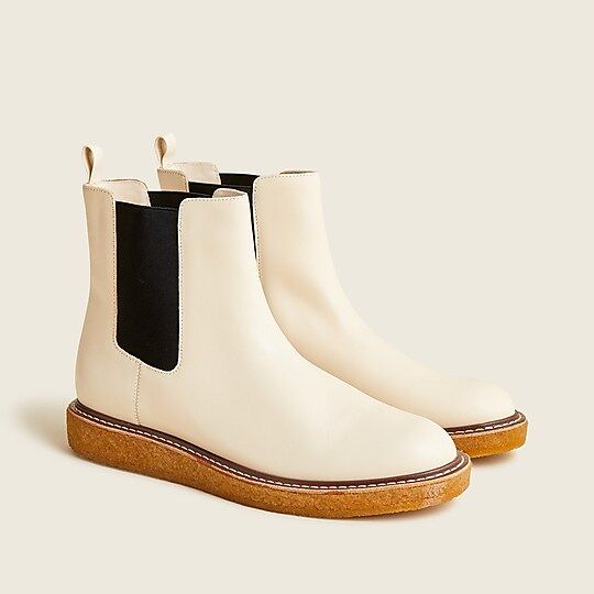 Leather crepe-sole pull-on boots | J.Crew US