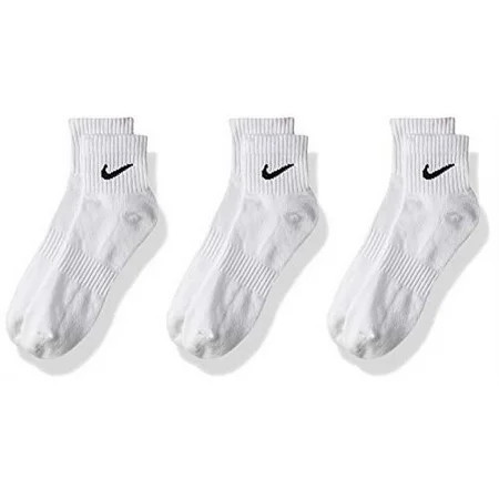 Nike Everyday Cushion Ankle Training Socks (3 Pair), Men's & Women's Ankle Socks with Sweat-Wicking Technology, White/Black, Medium | Walmart (US)