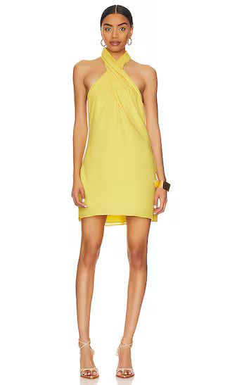 Jasmine Halter Mini Dress in Bright Yellow | Revolve Clothing (Global)