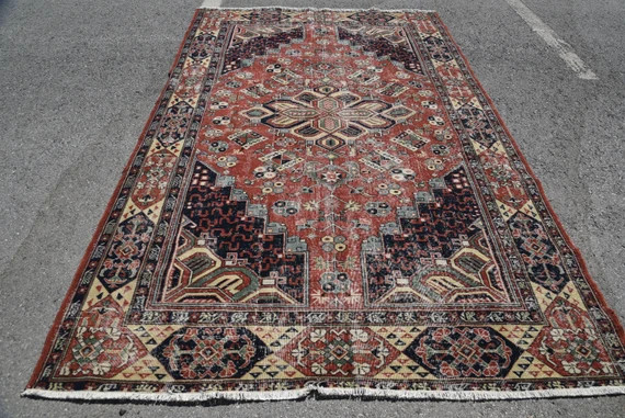 Turkish Rug Large Rug 6.3x9.8 ft Living Room Rug Vintage | Etsy | Etsy (US)