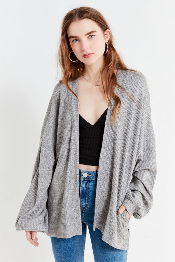 Out From Under Gathered Sleeve Thermal Cardigan | Urban Outfitters (US and RoW)