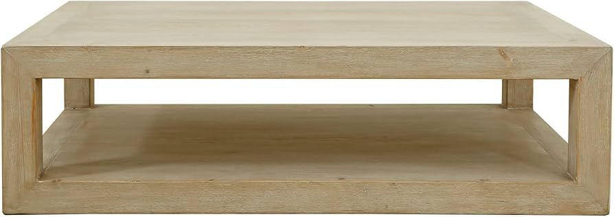 Artissance Peking Grand Framed, 55 Inch Long, Weathered White Wash Finish Coffee Table | Amazon (US)