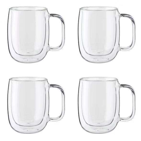 ZWILLING Sorrento Plus 4-pc Double-Wall Glass Coffee Mug Set | Target