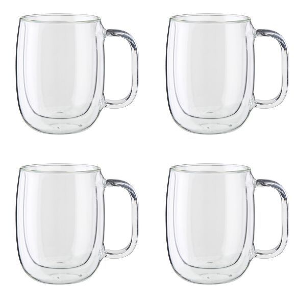 ZWILLING Sorrento Plus 4-pc Double-Wall Glass Coffee Mug Set | Target