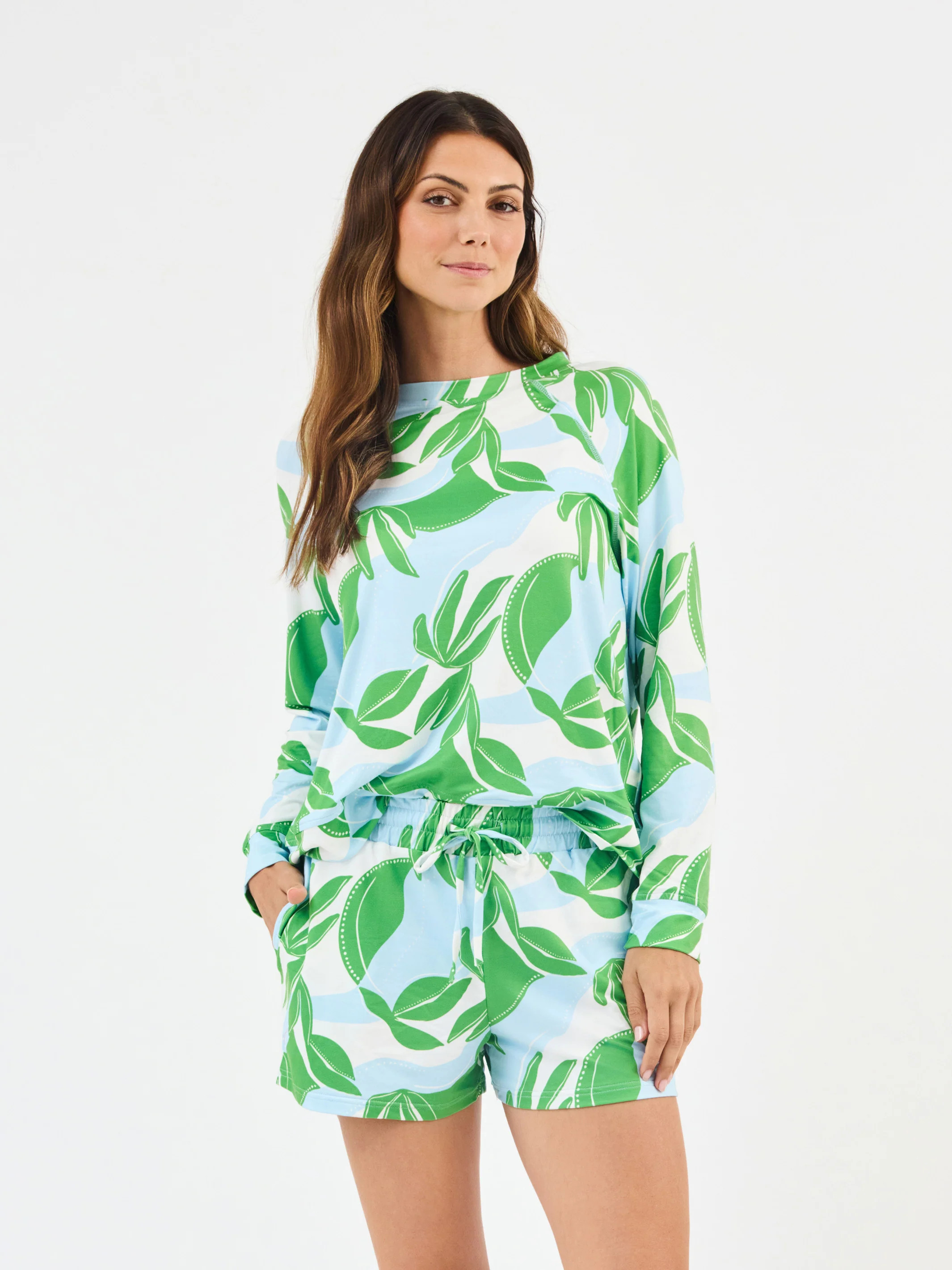 Women's Annie Shorts Set | In the Shade Green | Mary Square