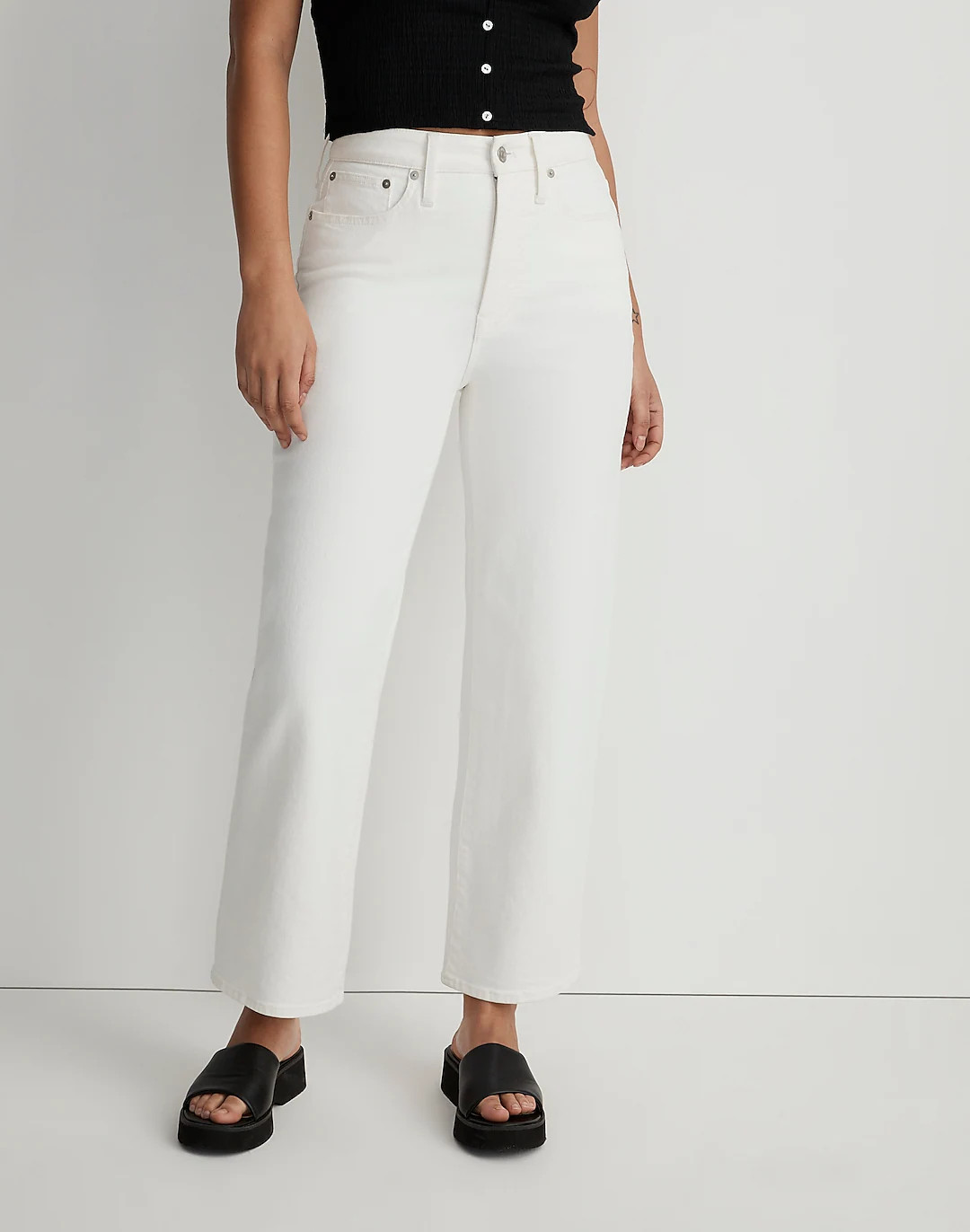 The Curvy Perfect Vintage Wide-Leg Crop Jean in Tile White | Madewell