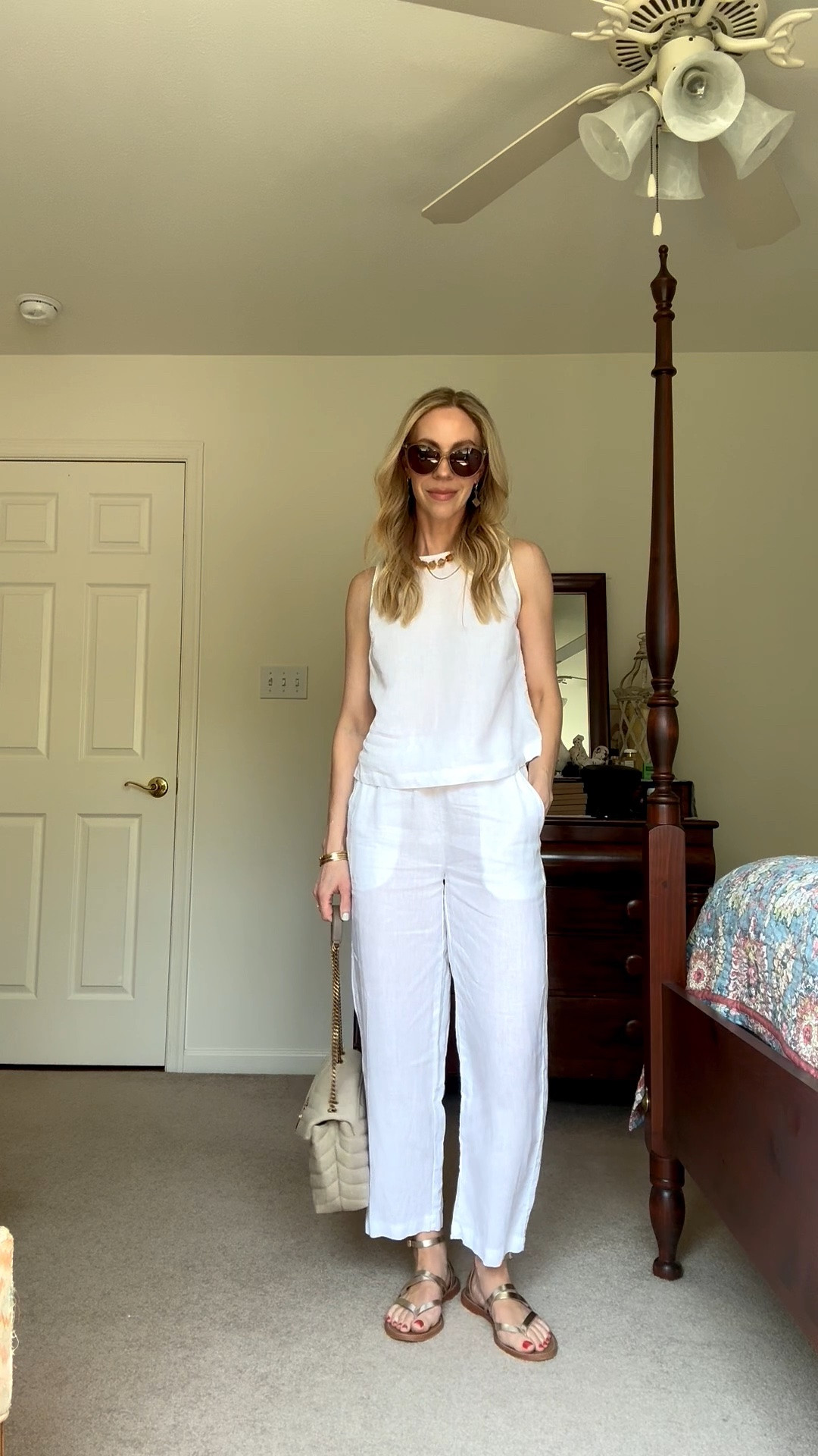 White linen pants set from @Quince - so chic for vacation or just wearing to run errands

#LTKSeasonal #LTKTravel #LTKSaleAlert
