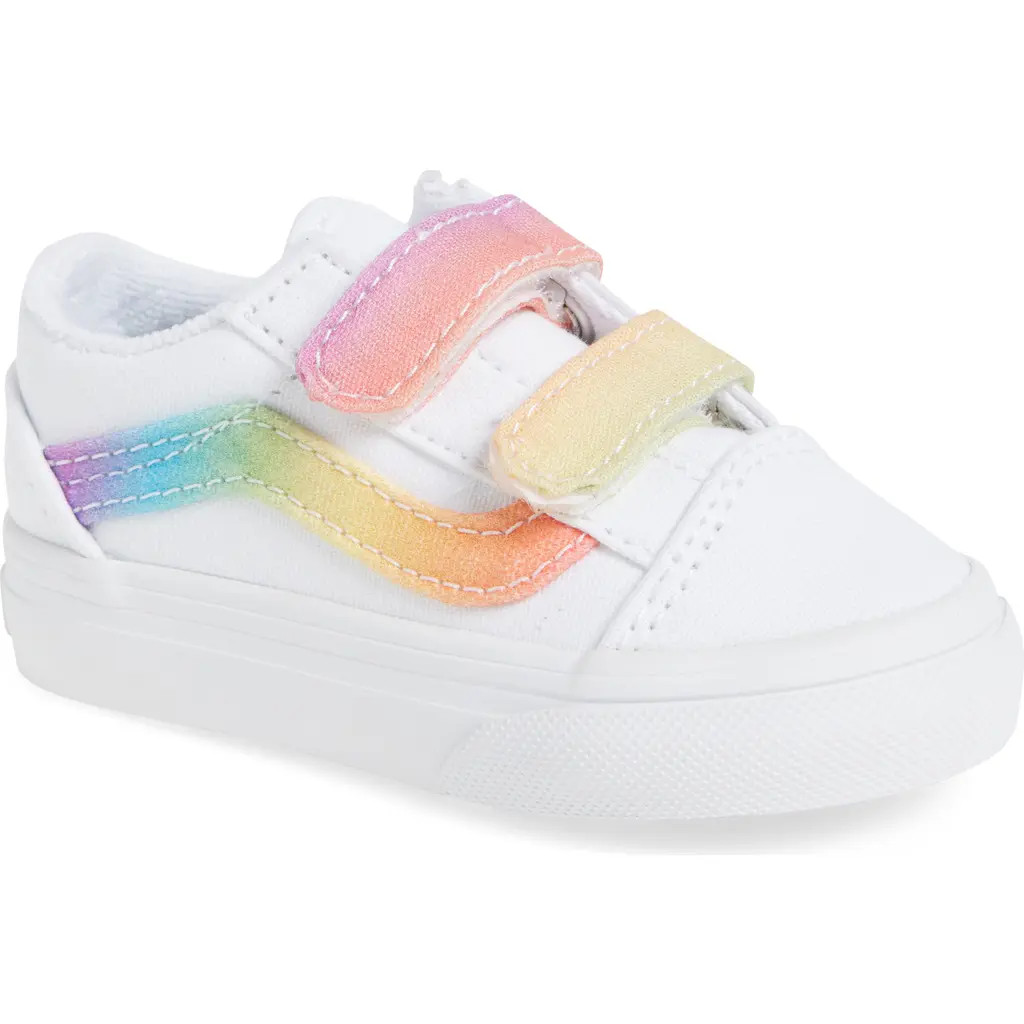 Vans Old Skool V Rainbow Sneaker in Rainbow True White/Multi at Nordstrom, Size 13.5 M | Nordstrom