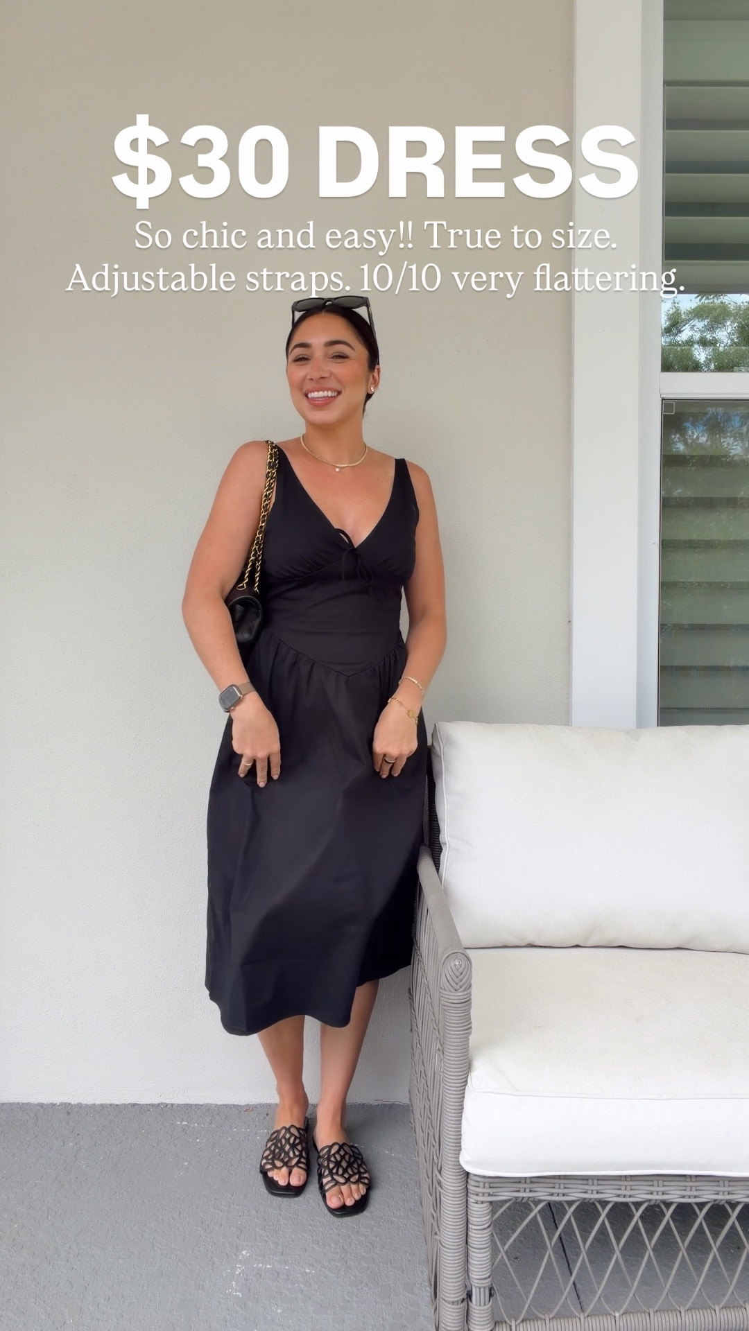 Hey girls!!! This dress is beyond CHIC and so easy and comfy!! Black, polka dots, or white. True to size!! I love!! Sandals during the day or a cute little heel at night. These are my Loewe inspired sandals yall have been loving!! #targetstyle #walmartfashion #affordablestyle 

#LTKootd #LTKMothersDay #LTKdayinmylife