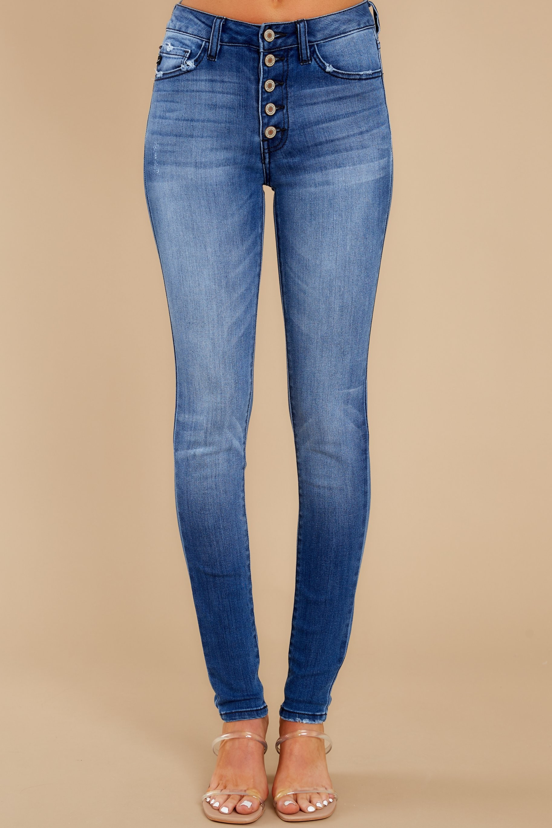 Rule The World Medium Wash Skinny Jeans | Red Dress 
