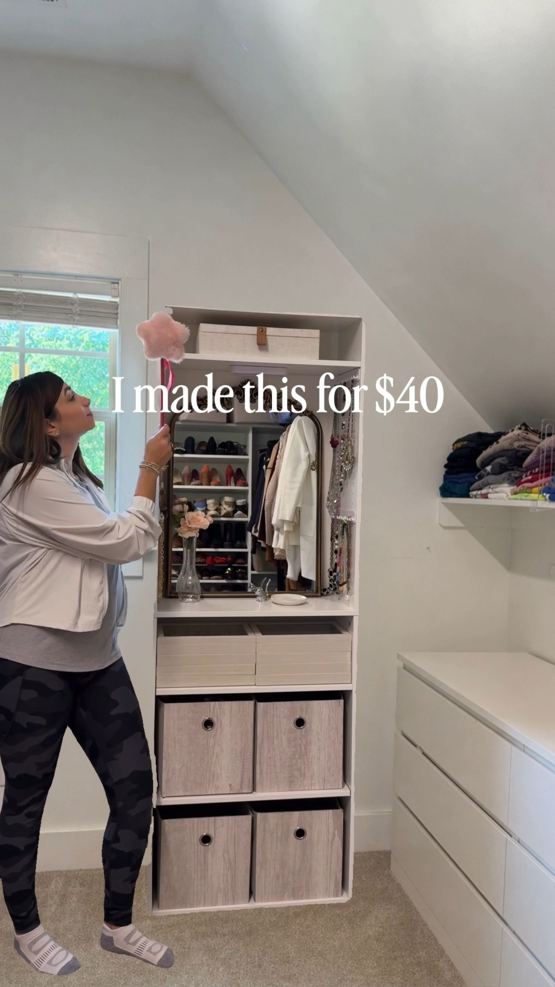 **the last 6 products are what I actually used in my closet. The jewelry trays fit perfect inside that specific bookcase. 

This $40 bookcase turned jewelry armoire is one of my favorite small-space storage solutions.

If you don’t have room for a full jewelry cabinet, using a simple bookcase and building it out with trays + a mirror gives you that same function—just in a more flexible way. Everything has a place, it’s easy to see, and it actually makes getting ready feel easier.

Designer note: the Target bookcase width fits the mirror and jewelry trays I linked, so everything works together seamlessly. If you swap in a different bookcase or trays, just double check your measurements to make sure everything fits properly within the shelves. Everything labeled “exact” will be compatible. 

All sources are linked from Amazon, Target, and Walmart to keep this a budget-friendly, accessible setup.

#homedecorideas #closetorganization #budgetdecor #smallspacesolutions #interiordesigntips

#LTKHome #LTKmomlife #LTKdayinmylife