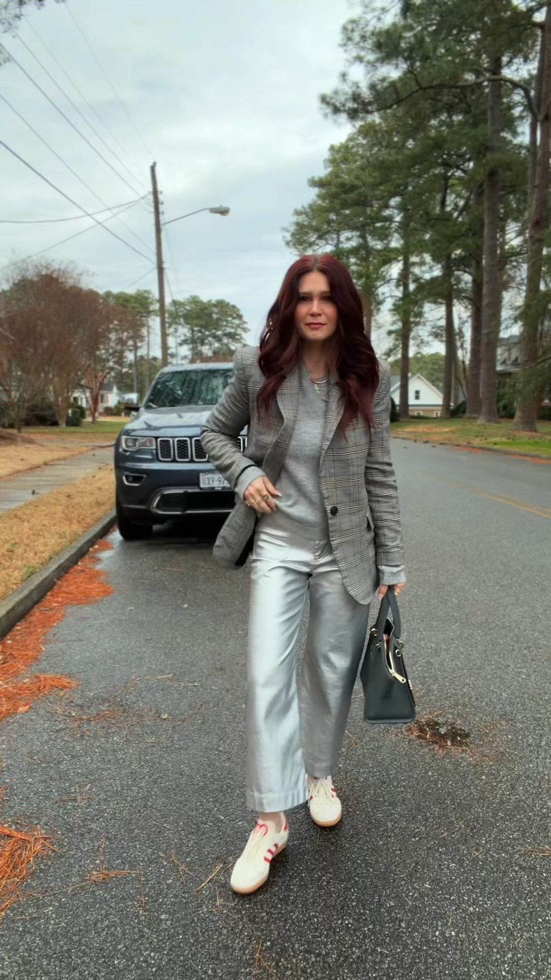 Sporty meets business I’d say so. Obsessed with the new Valentine adidas drop. And metallic pants with a blazer win! Easy way to look trendy but classic.  

#LTKootd #LTKValentine #LTKPetite