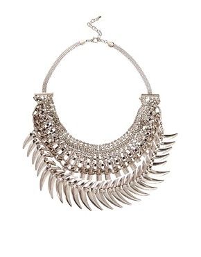 New Look Three Row Grunge Spike Necklace | ASOS UK