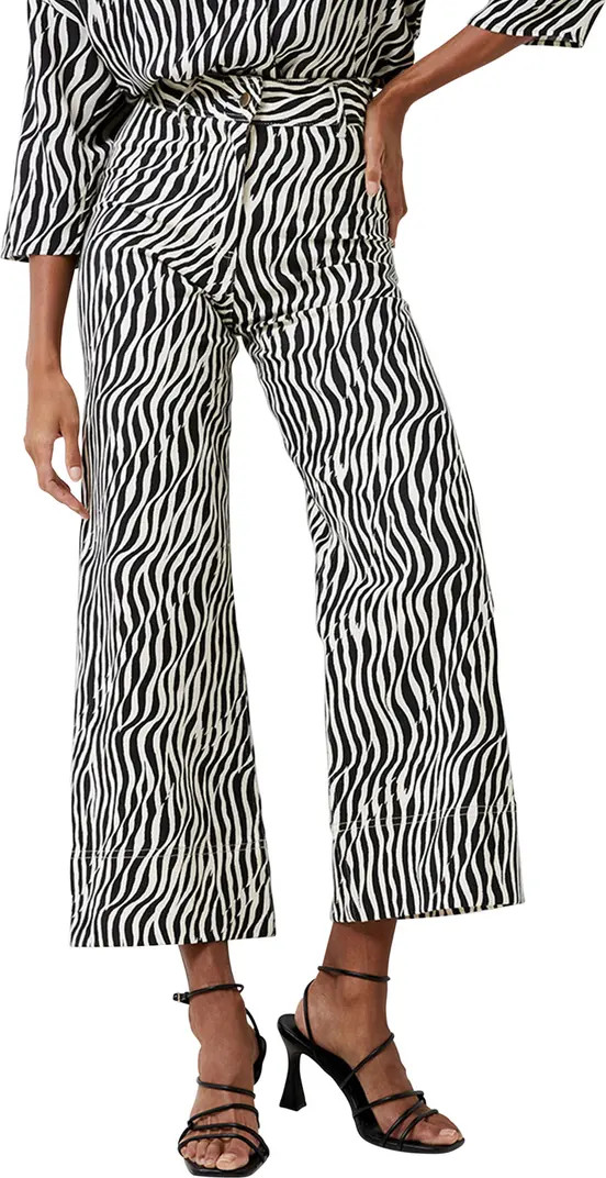 Seine Atena High Waist Crop Wide Leg Twill Pants | Nordstrom