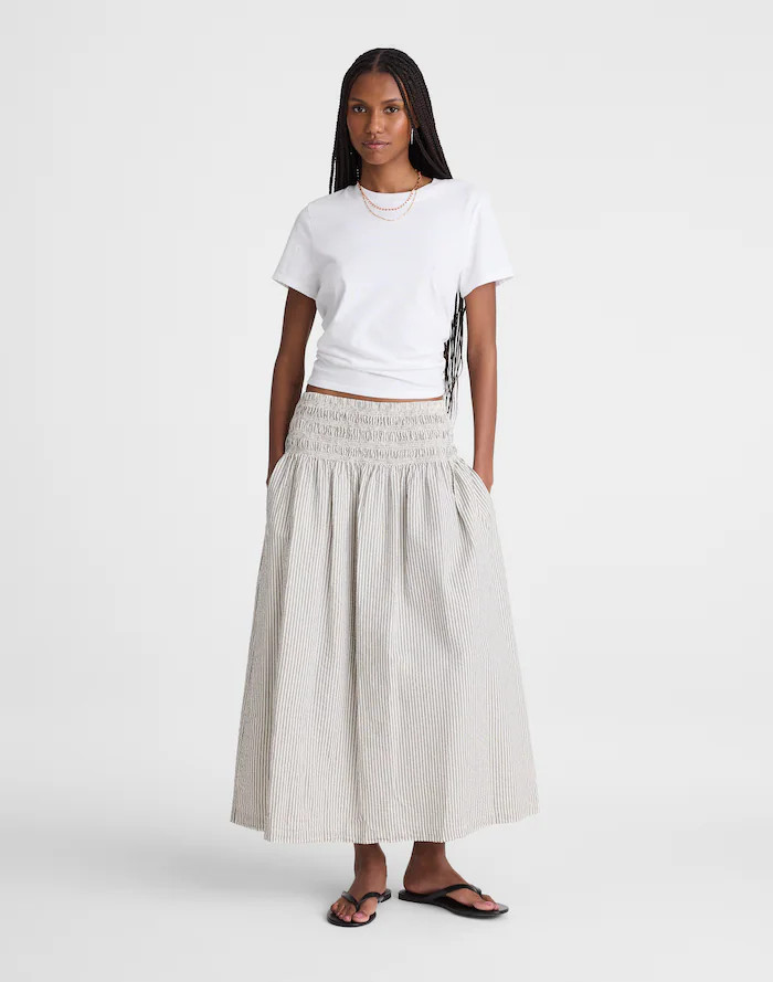 Sophia Midi Skirt in Seersucker | Madewell