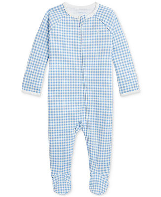 Baby Cotton Gingham Footed Coverall | Macy's