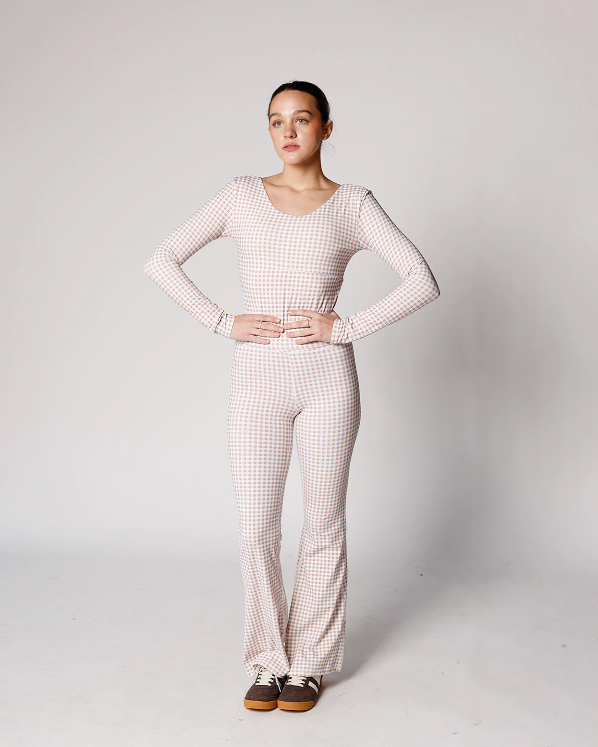 THE HIP EAGLE BOUTIQUE | GINGHAM GIRLIE FLARE LEGGINGS | The Hip Eagle