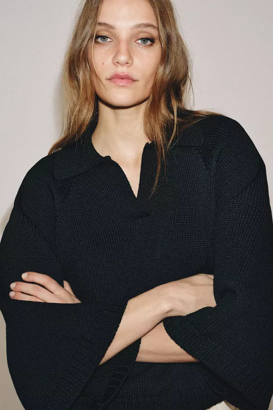 KNIT POLO JUMPER | Zara UK