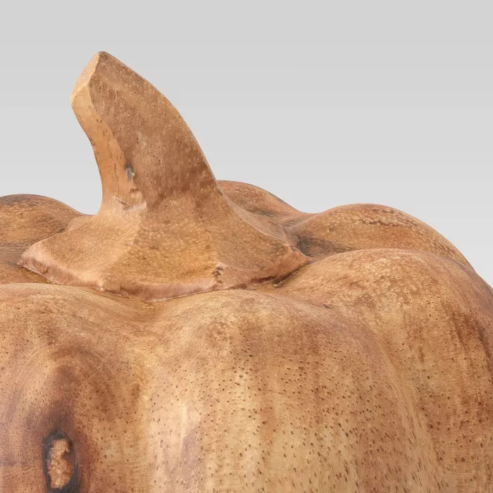 4.8" x 5" Decorative Wood Pumpkin Sculpture Natural - Threshold™ | Target