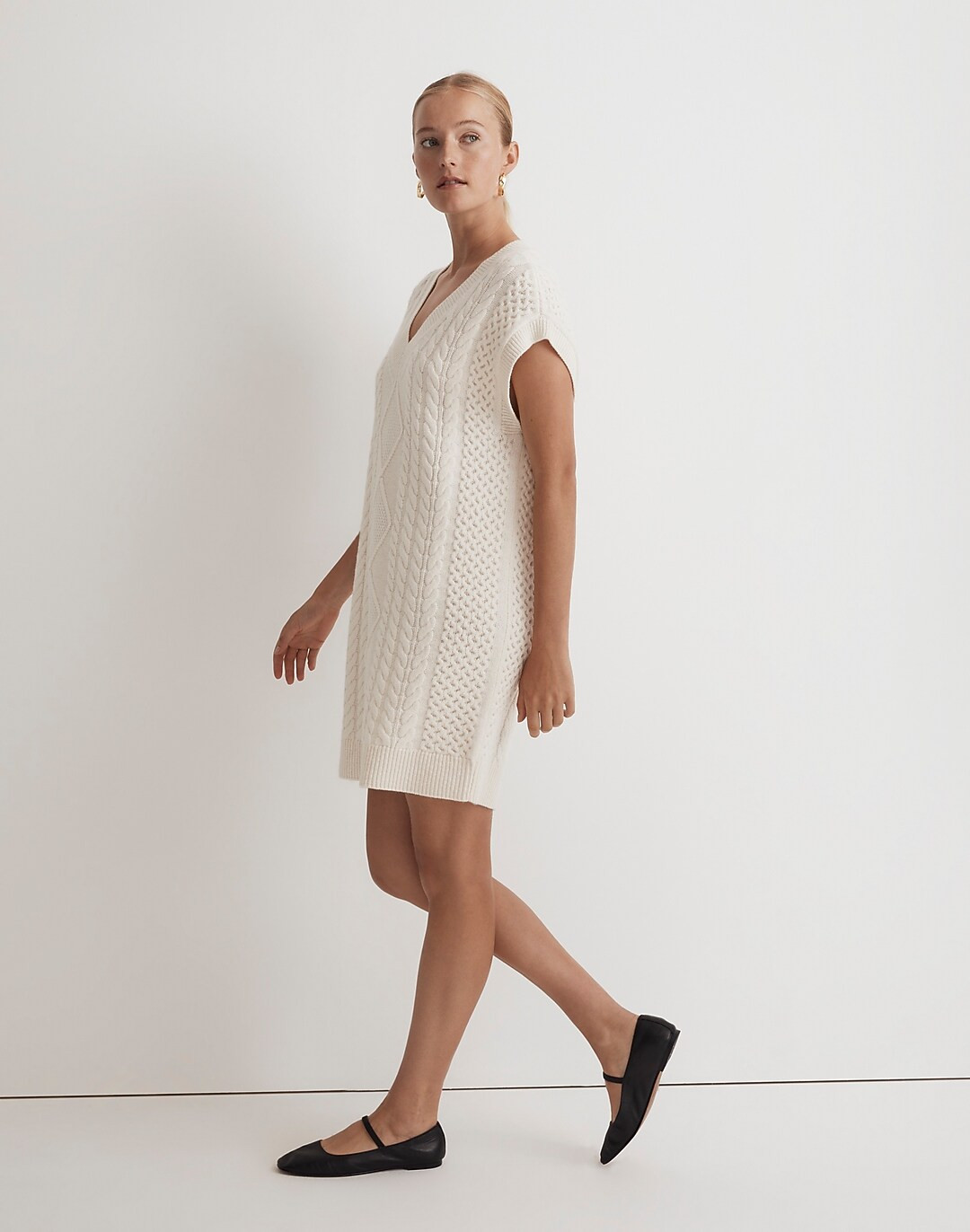 Cable-Knit Oversized Mini Sweater Dress | Madewell
