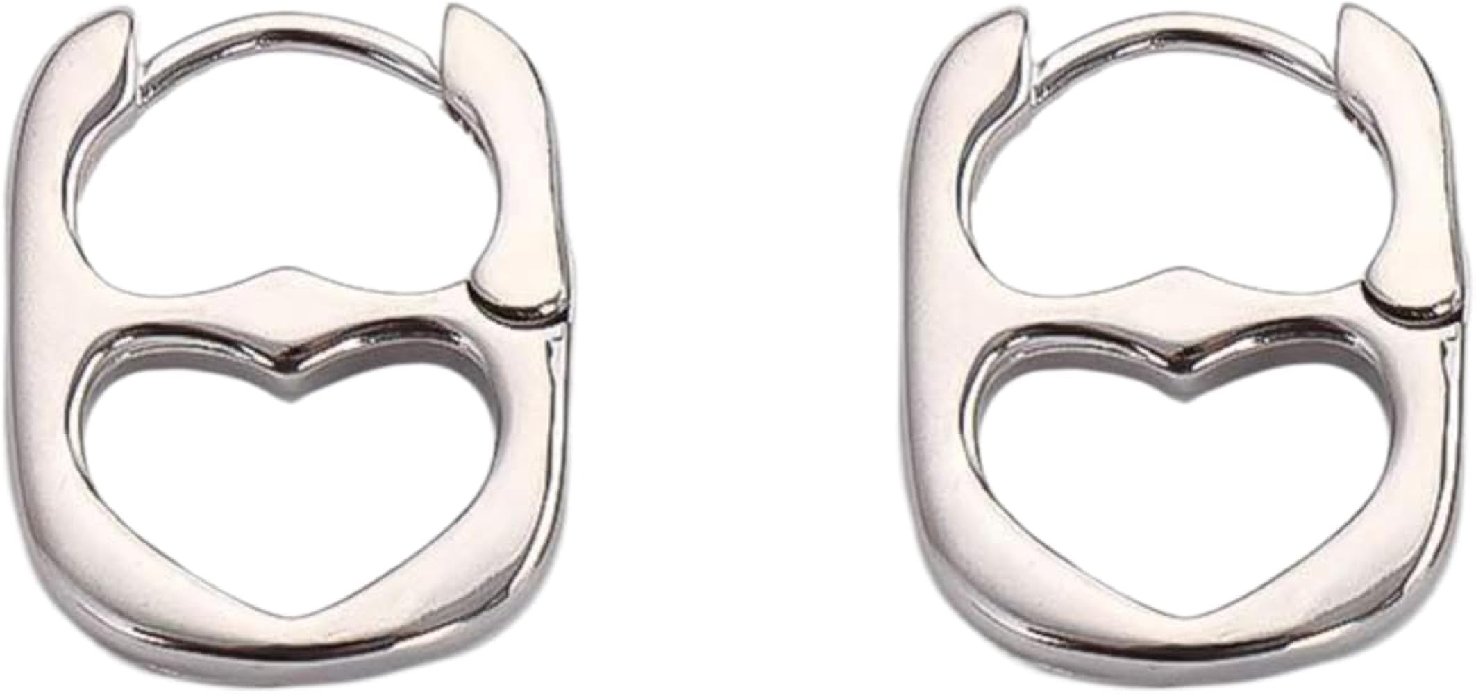 LUSSO 925 Sterling Silver Soda Tab Necklace Earrings, 14K Yellow Gold Bottle Cap Soda Can Tab Ear... | Amazon (US)