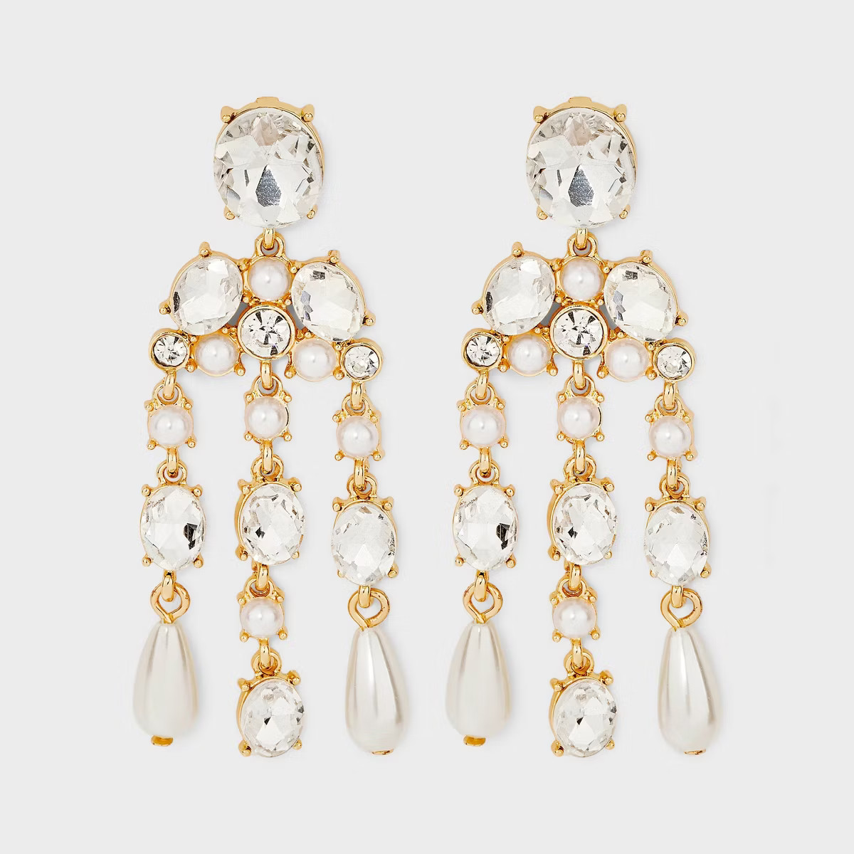 Clear Crystal Raindrop Earrings - A New Day™ Gold | Target