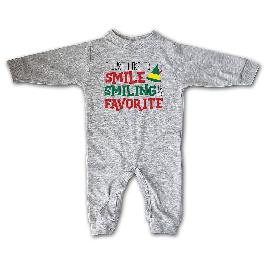 I Just Like To Smile Smiling Is My Favorite Funny Christmas Baby Romper Onesie Outfit Pajamas Gif... | Amazon (US)